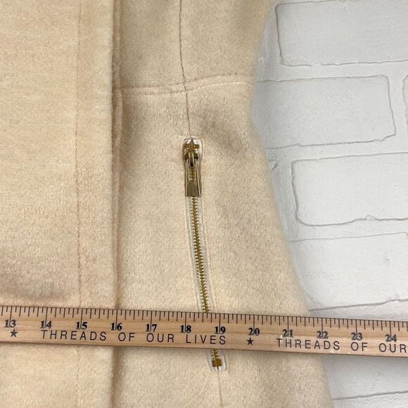 Preston & York Cream Wool-Blend Flared Coat with Wide Collar - Picture 8 of 11